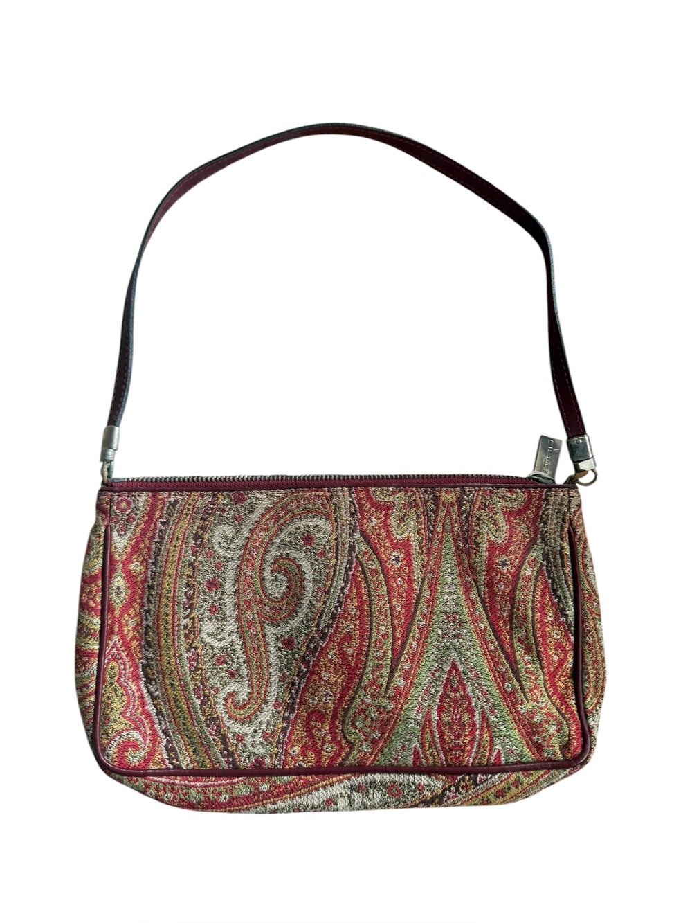 Etro Mini Red Paisley Jacquard Shoulder Bag